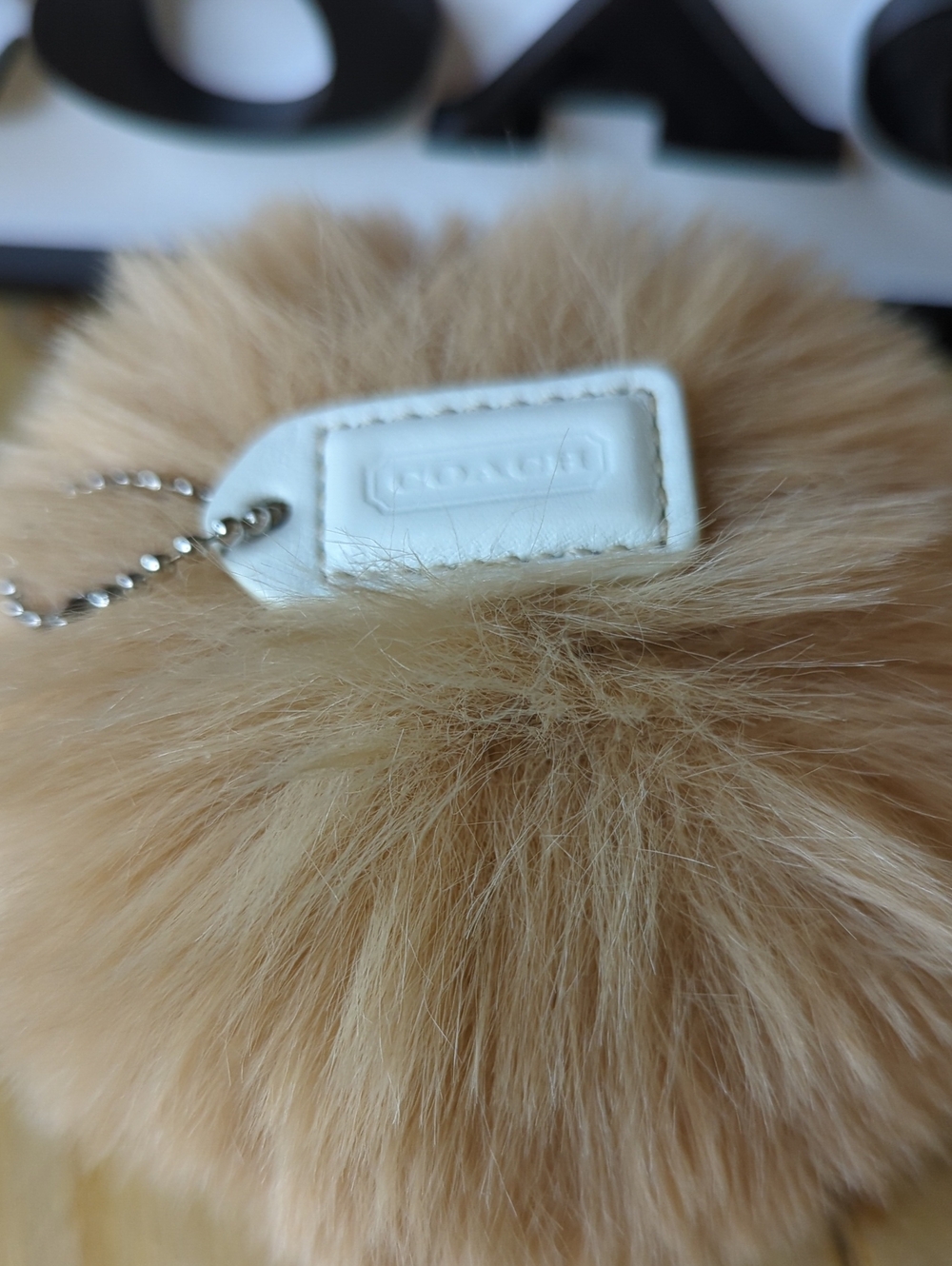 (0062) Coach Chalk White Leather Hang Tag